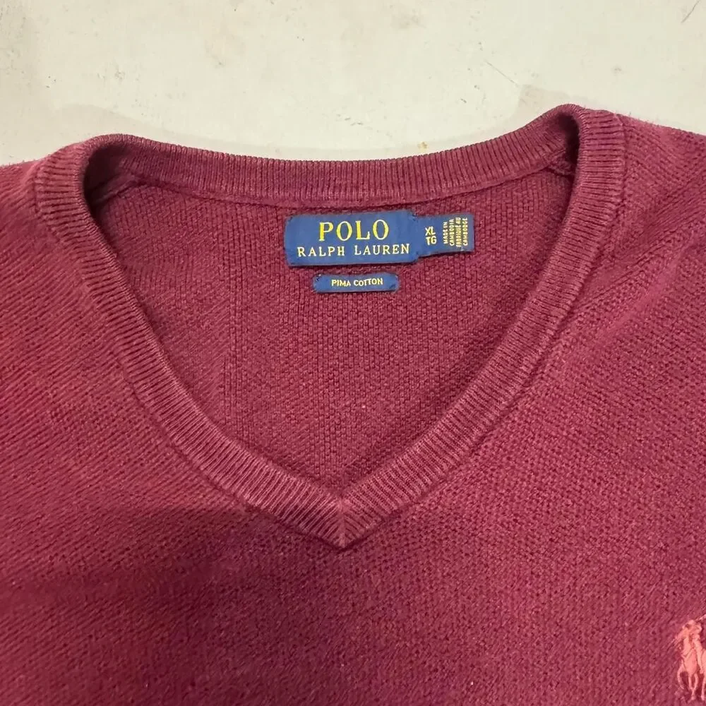Polo-ralph-lauren Men's Burgundy and Red Jumper